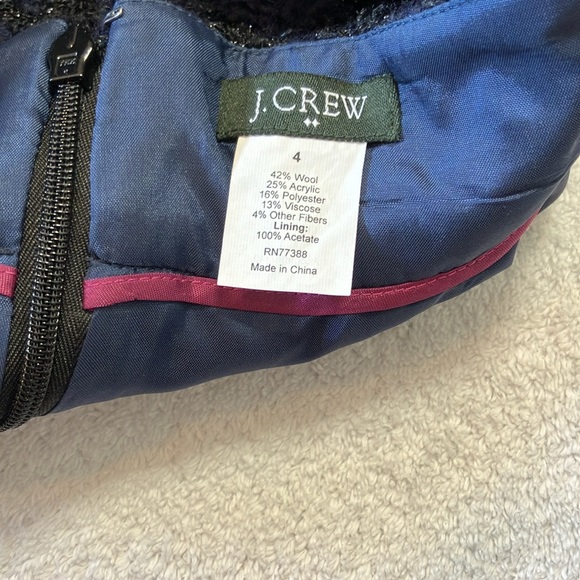 J Crew navy blue and metallic black houndstooth pencil skirt - Picture 6 of 6